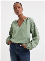 JD WILLIAMS V Neck 3D Floral Long Sleeve Blouse 28