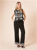 DOROTHY PERKINS Embroidered Hem Co-ord Straight Leg Trousers 18