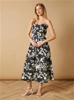 OASIS Floral Ottoman Twill Midi Dress 10