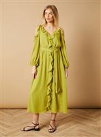 OASIS Cold Shoulder V Neck Belt Detail Midi Dress 14