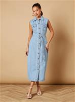 OASIS Belted Waist Pocket Detail Midi Dress 12