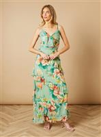 OASIS Floral Waist Detail Ruffle Maxi Dress 12
