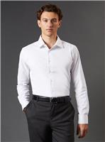 BURTON White Easy Iron Slim Fit Shirt 15.5
