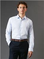 BURTON Blue Tailored Fit Long Sleeve Easy Iron Shirt 16