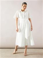 WALLIS Check Organza Belted Midi Shirt Dress 18