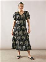 WALLIS Embroidered Tie Neck Midaxi Dress 18