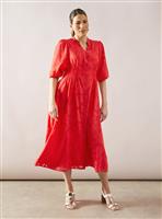 WALLIS Floral Jacquard Button Midi Dress 10