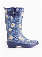 Tu x Morris & Co. Navy Pimpernel Print Long Leg Wellies 4