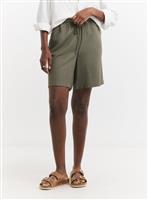 JD WILLIAMS Linen Knee Short Khaki 32