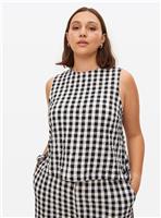 Gingham Printed Sleeveless Co-ord Shell Top 18