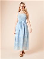 DOROTHY PERKINS Embroidered Shirred Bodice Midi Dress 12