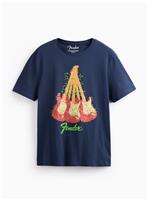 Fender Christmas Navy Graphic Regular T-Shirt XL
