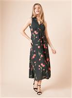 DOROTHY PERKINS Black Floral Button Through Midi Dress 8