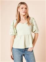 DOROTHY PERKINS Cutwork Sleeve Poplin Blouse 16