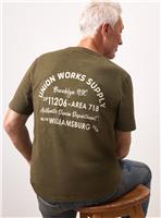 UNION WORKS Khaki Graphic Printed T-Shirt XXXXL