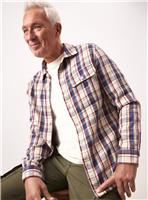 UNION WORKS Cream Check Long Sleeve Shirt XXXXL