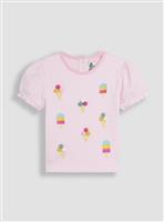 JOJO MAMAN B&Eacute;B&Eacute; Ice Cream Embroidered T Shirt 3-4 Years