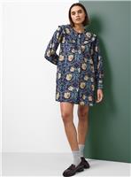 Tu x Morris & Co. Navy Pimpernel Print Poplin Dress 8