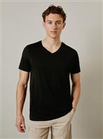 BURTON Black Plain V Neck T Shirt XL