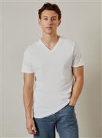 BURTON White Plain V Neck T Shirt XL