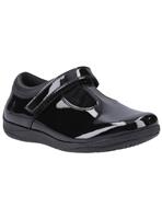 HUSH PUPPIES Caitlin T Bar Patent Junior School Shoes 13 Infant