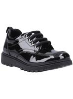 HUSH PUPPIES Keeley Lace Up Patent Senior School Shoes 4