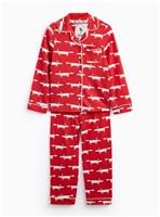 Tu X Scion Red Mr Fox Printed Modal Blend Traditional Pyjamas 9-10 years