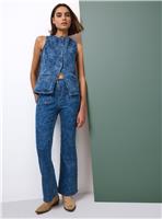 Tu x Morris & Co. Marigold Mid-Blue Co-ord Relaxed Flare Denim Jeans 12S