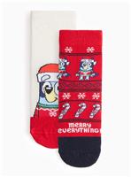 Matching Family Christmas Bluey Design Socks 2 Pack 3-5.5