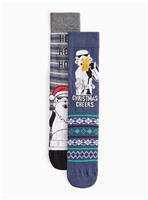 Christmas Storm Trooper Ankle Socks 2 Pack 6-8.5