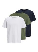 JJ REBEL Basic T Shirt Short Sleeved O Neck 3 Pack Multipack M