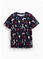 REAKTIV Grey Soft Touch Oversized Brushstroke Print Tee L