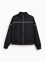 REAKTIV Black Scuba Zip Through Piped Detail Sweat XXL