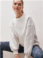 REAKTIV Cream Luxury Embossed Logo Sweatshirt XS