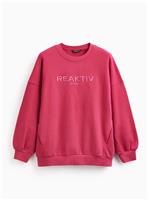 REAKTIV Dark Pink Luxury Embossed Logo Sweatshirt XXL