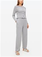 Grey Marl Pointelle Co-ord Pyjama Bottoms XS