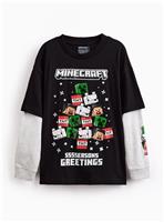 Minecraft Mock Sleeve Character Print Tee 7 years