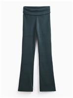 REAKTIV Dark Green Luxe Roll Top Soft Touch Flared Legging S