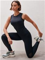 REAKTIV Black Mesh Panel Performance Legging L