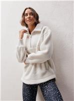 REAKTIV Cream Luxe Half Zip Sherpa Pullover S