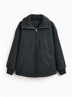 REAKTIV Dark Green Luxe Half Zip Sherpa Pullover XXL