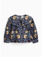 Tu x Morris & Co. Mini Me Blue Pimpernel Print Collared Blouse 3-4 years