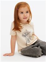 Tu x Morris & Co. Cream T-Shirt with Chrysanthemum Print 3-4 years