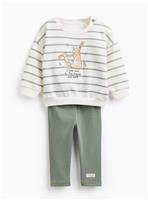Cream Striped Guess How Much I Love You Sweat & Leggings Set 3-6 months