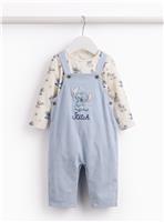 Blue Lilo & Stitch Dungaree Set 9-12 months