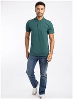 WEIRD FISH Miles Organic Cotton Pique Polo Green XXL