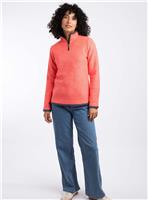 WEIRD FISH Beye 1/4 Zip Grid Fleece Coral 18
