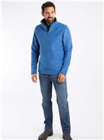 WEIRD FISH Newark 1/4 Zip Grid Fleece Blue XL