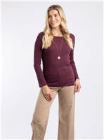 WEIRD FISH Maine Organic Cotton Long Sleeve Outfitter T Shirt Purple 14