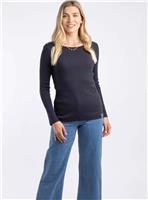 WEIRD FISH Maine Organic Cotton Long Sleeve Outfitter T Shirt Black 14